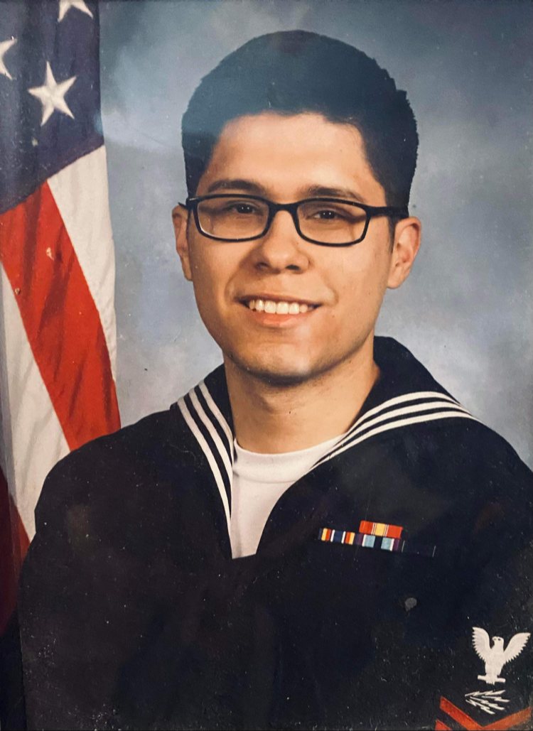 Ricochet founder Mark in his U.S. Navy uniform